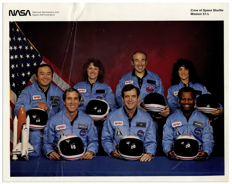 Challenger Space Shuttle Crew Signatures Acquired the Day Before the Disaster -- Complete Set of Signatures of the Crew, Plus the Surviving Back-up Crew Member Barbara Morgan